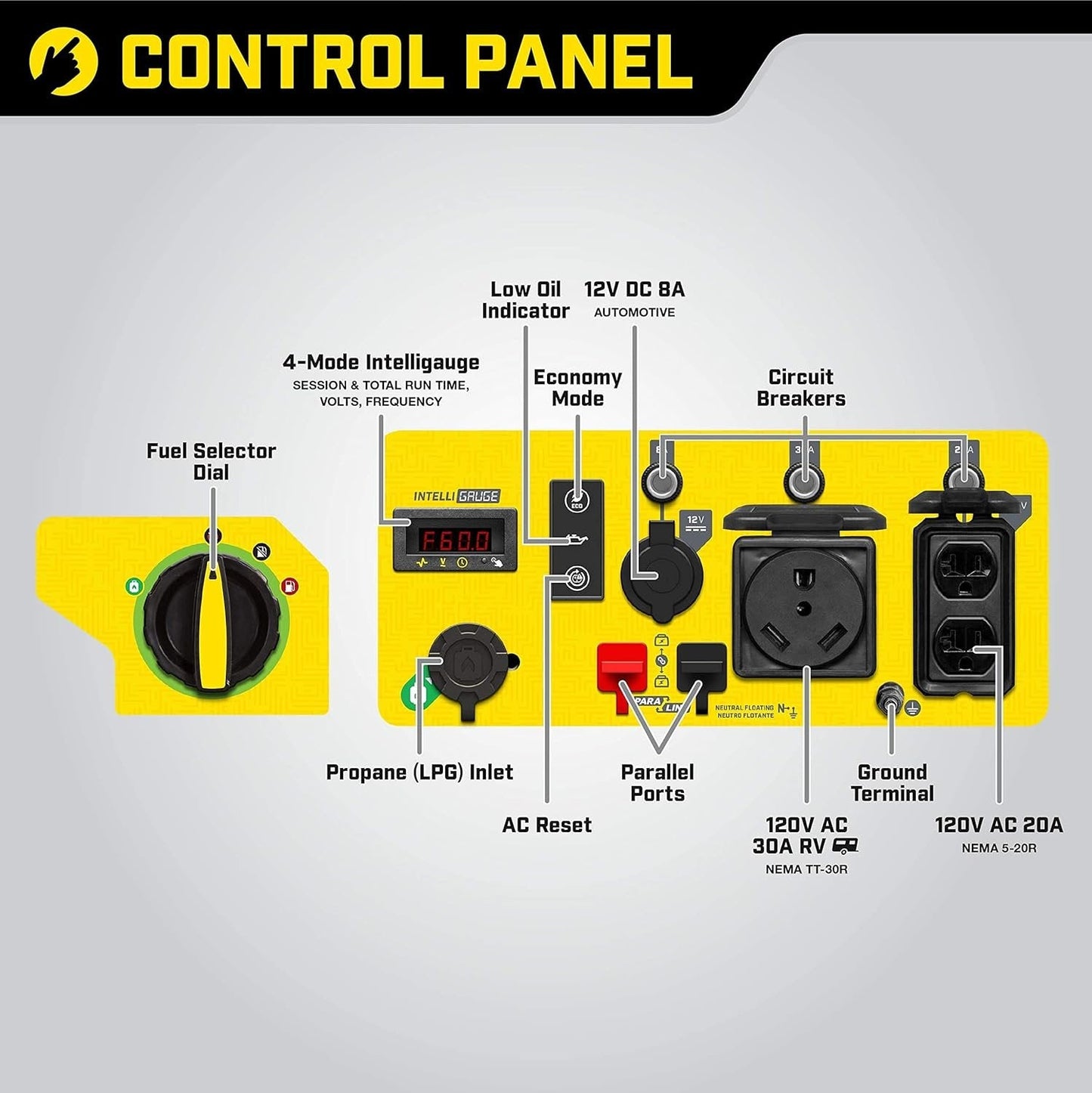 Champion 4250-Watt Dual Fuel RV Ready Open Frame Inverter Generator