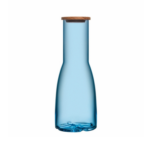 Bruk Carafe with Oak Lid - Water Blue